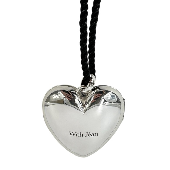 With Jean Heart Locket Silver Pendant Necklace - Picture 7 of 10